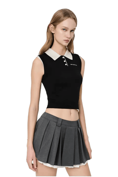 Black Wool Vest - ANN ANDELMAN