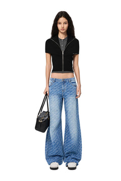 Blue 520 Jacquard Denim Jeans - ANN ANDELMAN