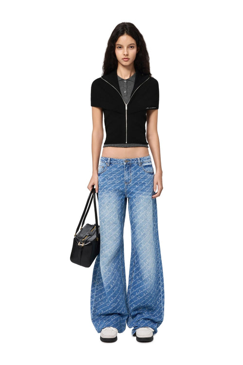 Blue 520 Jacquard Denim Jeans - ANN ANDELMAN