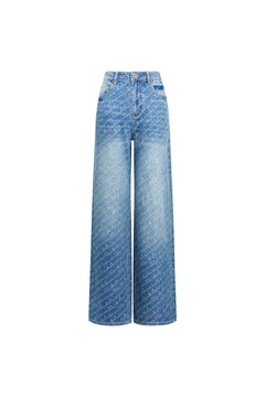 Blue 520 Jacquard Denim Jeans - ANN ANDELMAN