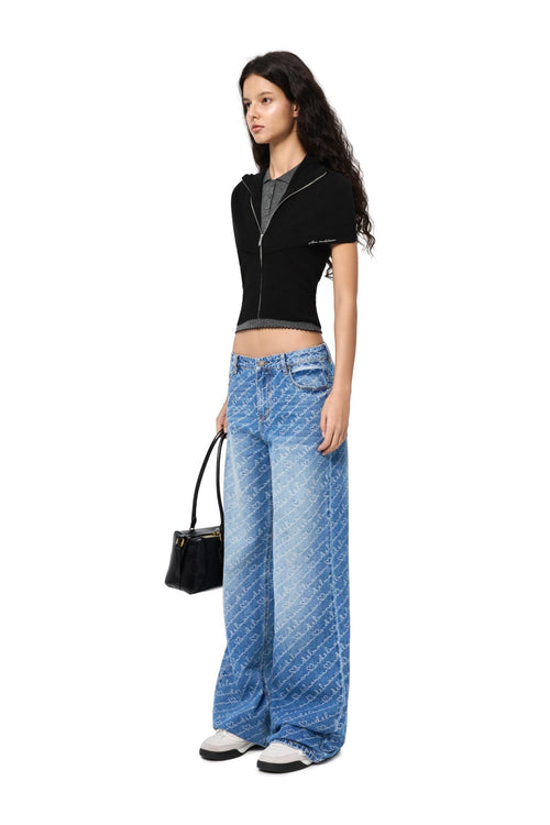 Blue 520 Jacquard Denim Jeans - ANN ANDELMAN
