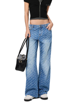 Blue 520 Jacquard Denim Jeans - ANN ANDELMAN