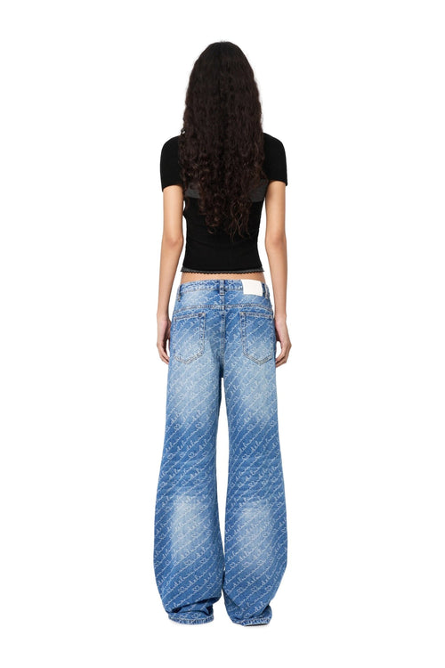 Blue 520 Jacquard Denim Jeans - ANN ANDELMAN
