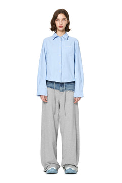 Blue Casual Design Shirt - ANN ANDELMAN