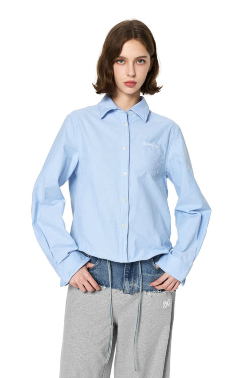 Blue Casual Design Shirt - ANN ANDELMAN