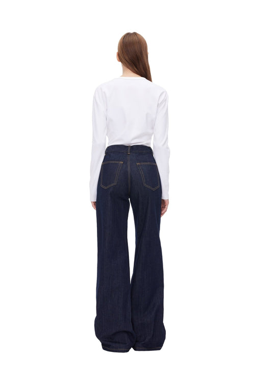 Blue Classic Straight - leg High - waist Jeans - ANN ANDELMAN