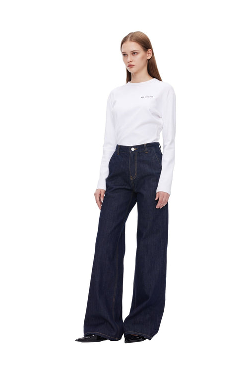 Blue Classic Straight - leg High - waist Jeans - ANN ANDELMAN