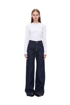 Blue Classic Straight - leg High - waist Jeans - ANN ANDELMAN