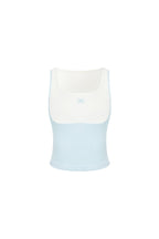 Blue Color - blocked Faux Two - piece Vest - ANN ANDELMAN