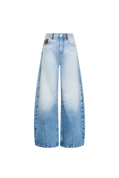 Blue Curved Jeans - ANN ANDELMAN