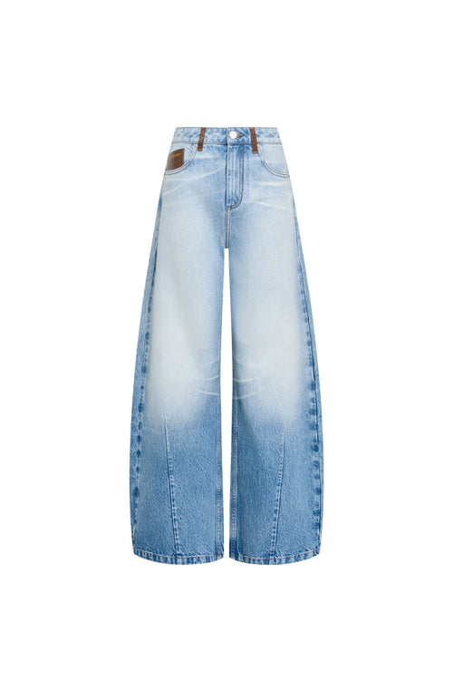 Blue Curved Jeans - ANN ANDELMAN