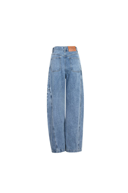 Blue Curved Shape Jeans - ANN ANDELMAN