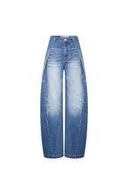Blue Curved Shape Loose - fitting Jeans - ANN ANDELMAN
