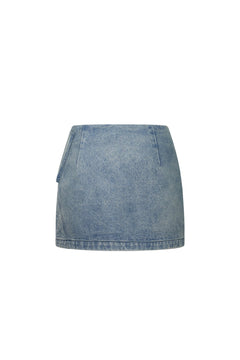 Blue Denim 3D Bowknot Skirt - ANN ANDELMAN