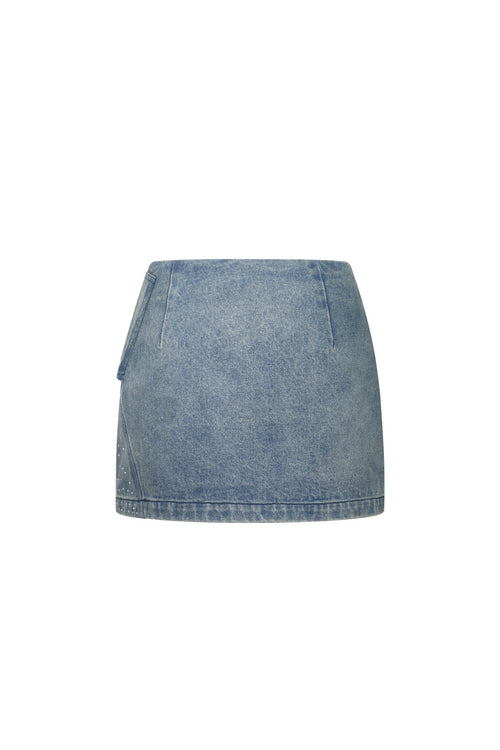 Blue Denim 3D Bowknot Skirt - ANN ANDELMAN