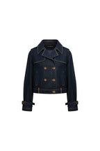 Blue Denim and Suede Patchwork Short Trench Coat - ANN ANDELMAN