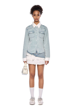 Blue Denim Deconstructed Cake Skirt - ANN ANDELMAN