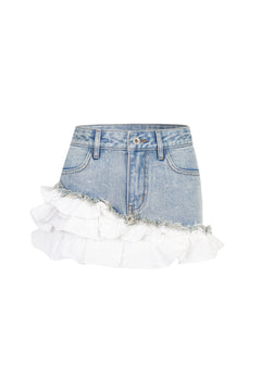 Blue Denim Deconstructed Cake Skirt - ANN ANDELMAN
