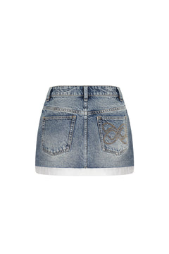 Blue Denim Patchwork Skirt - ANN ANDELMAN