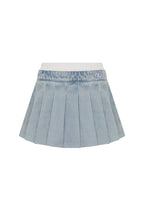 Blue Denim Pleated Skirt - ANN ANDELMAN