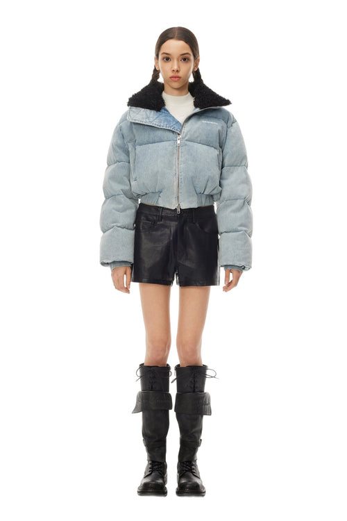 Blue Denim Short Down Jacket - ANN ANDELMAN