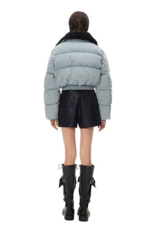 Blue Denim Short Down Jacket - ANN ANDELMAN