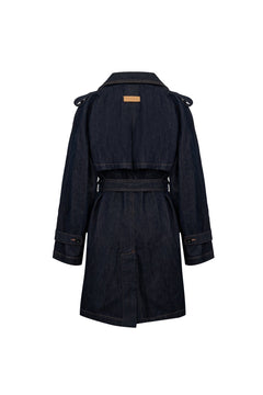 Blue Denim Trench Coat - ANN ANDELMAN