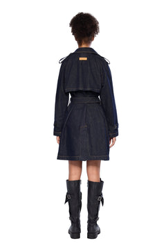 Blue Denim Trench Coat - ANN ANDELMAN