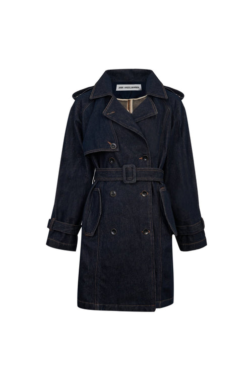 Blue Denim Trench Coat - ANN ANDELMAN