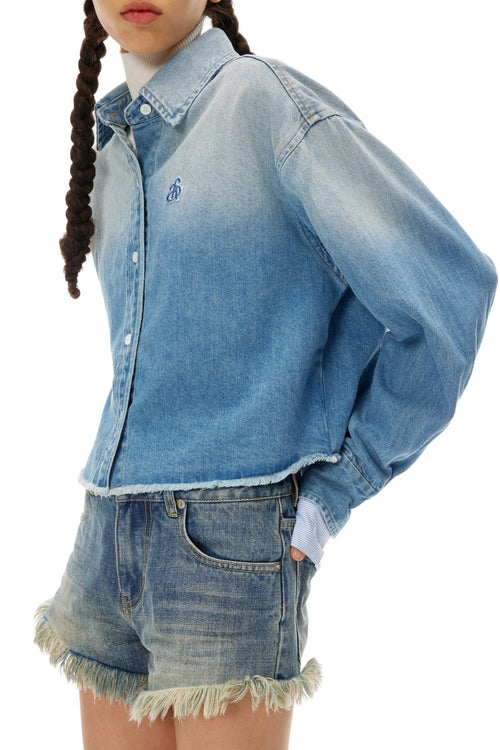 Blue Denim Two - Piece Cuff Shirt - ANN ANDELMAN