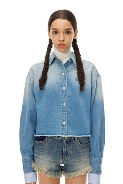 Blue Denim Two - Piece Cuff Shirt - ANN ANDELMAN