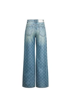 Blue Diamond - patterned Gradient Jeans - ANN ANDELMAN