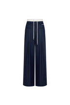 Blue Double - waisted Slim Casual Trousers - ANN ANDELMAN