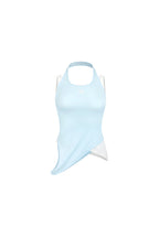 Blue Faux Two - piece Knit Vest with Irregular Hem - ANN ANDELMAN