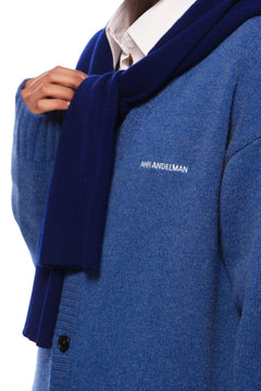 Blue Faux Two - piece Shawl Hooded Cardigan - ANN ANDELMAN