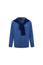 Blue Faux Two - piece Shawl Hooded Cardigan - ANN ANDELMAN