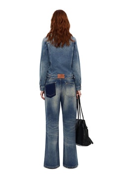 Blue Gradient Distressed Straight - Leg Jeans - ANN ANDELMAN