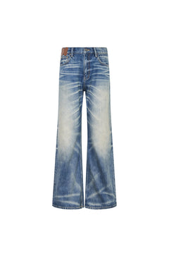 Blue Gradient Distressed Straight - Leg Jeans - ANN ANDELMAN