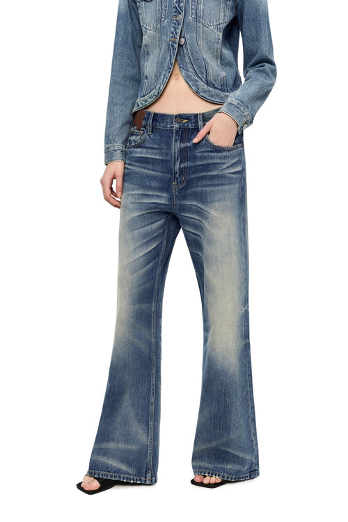 Blue Gradient Distressed Straight - Leg Jeans - ANN ANDELMAN