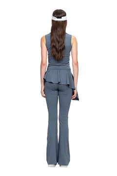 Blue - Grey Tight - Fitting POLO Vest - ANN ANDELMAN