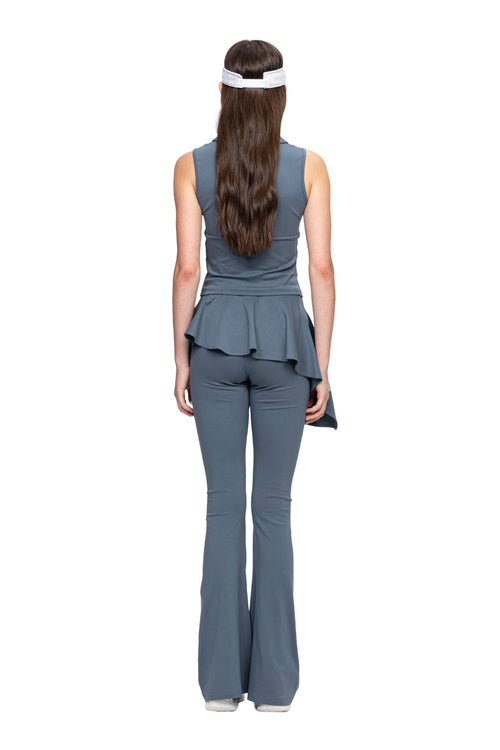 Blue - Grey Tight - Fitting POLO Vest - ANN ANDELMAN