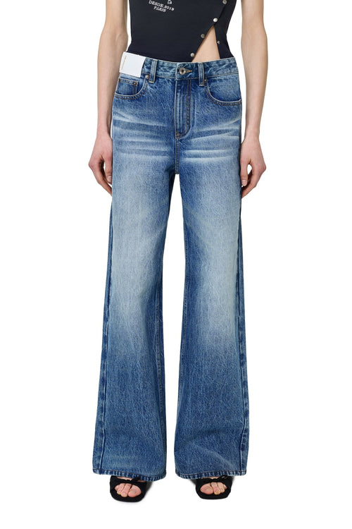 Blue Hand - whiskered Straight Leg Jeans - ANN ANDELMAN