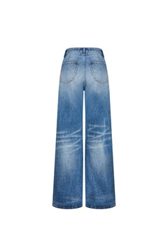 Blue Hand - whiskered Straight Leg Jeans - ANN ANDELMAN