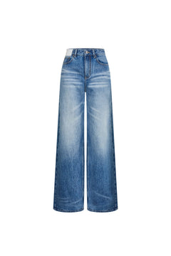 Blue Hand - whiskered Straight Leg Jeans - ANN ANDELMAN