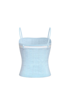 Blue Jacquard Camisole - ANN ANDELMAN