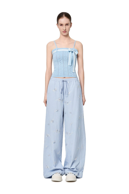 Blue Jacquard Camisole - ANN ANDELMAN