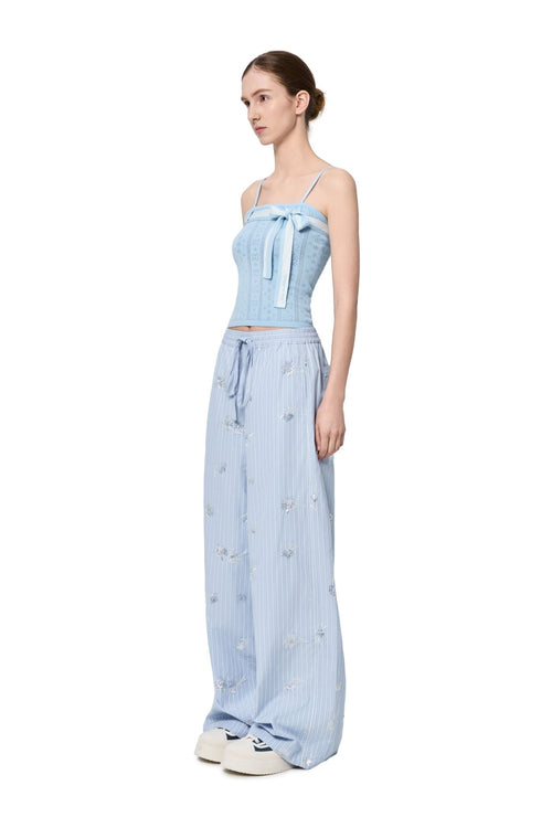 Blue Jacquard Camisole - ANN ANDELMAN