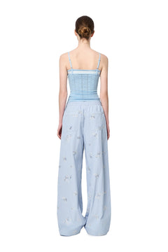 Blue Jacquard Camisole - ANN ANDELMAN
