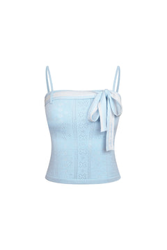 Blue Jacquard Camisole - ANN ANDELMAN