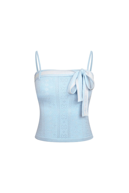 Blue Jacquard Camisole - ANN ANDELMAN